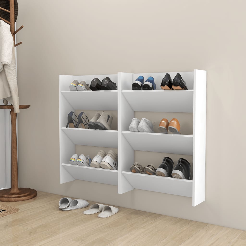 Seinäkenkäkaapit 2 kpl valkoinen 60x18x90 cm lastulevy - Sisustajankoti.fi