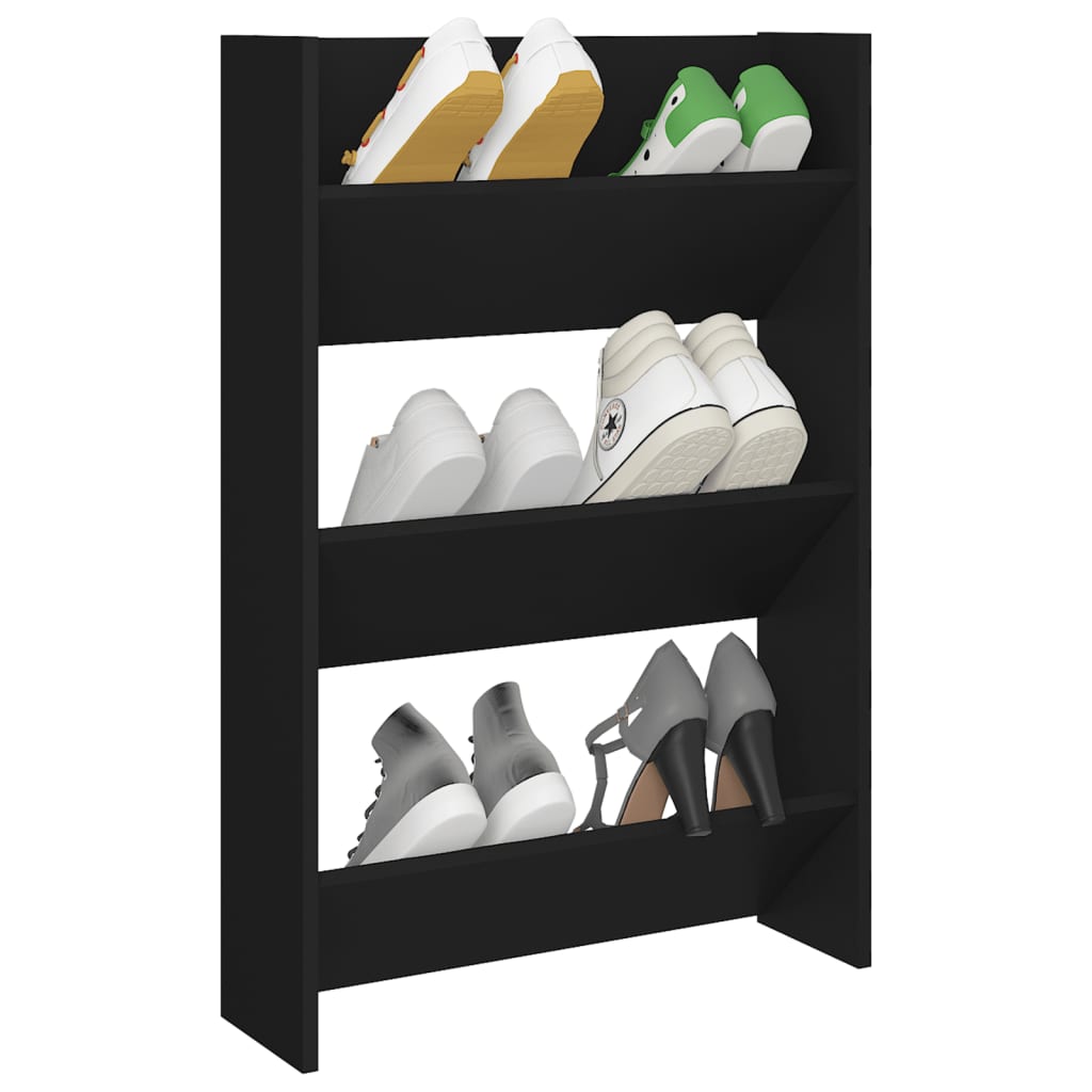Seinäkenkäkaappi musta 60x18x90 cm - Sisustajankoti.fi