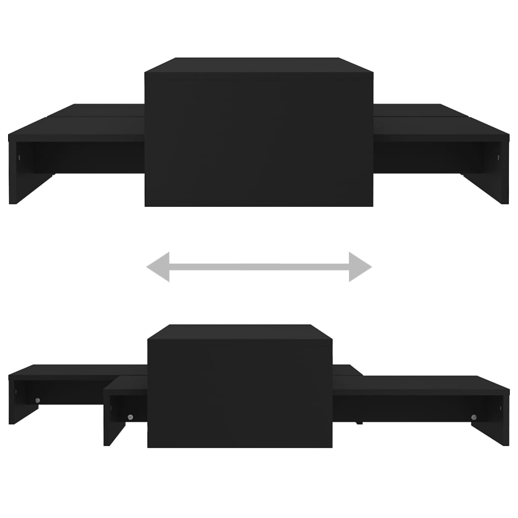 Sohvapöytäsarja musta 100x100x26,5 cm lastulevy - Sisustajankoti.fi
