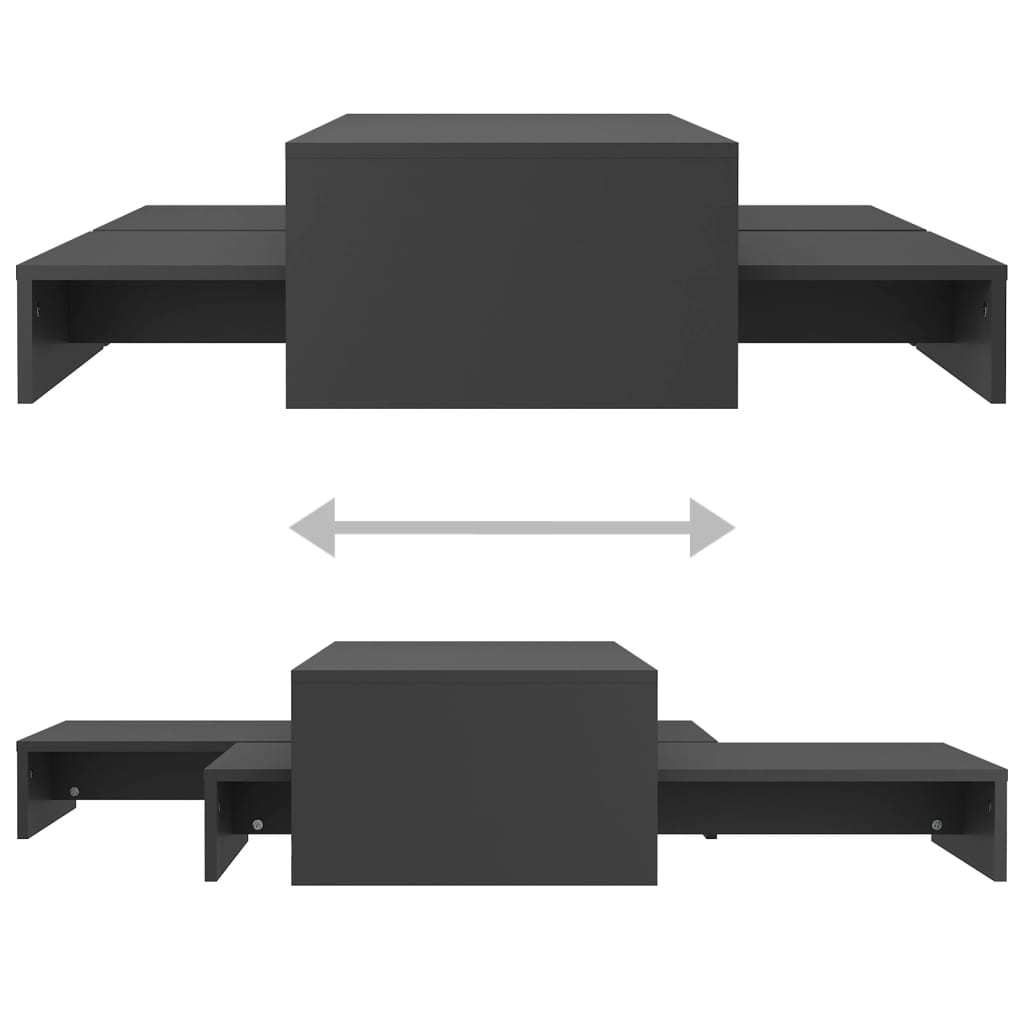Sohvapöytäsarja harmaa 100x100x26,5 cm lastulevy - Sisustajankoti.fi