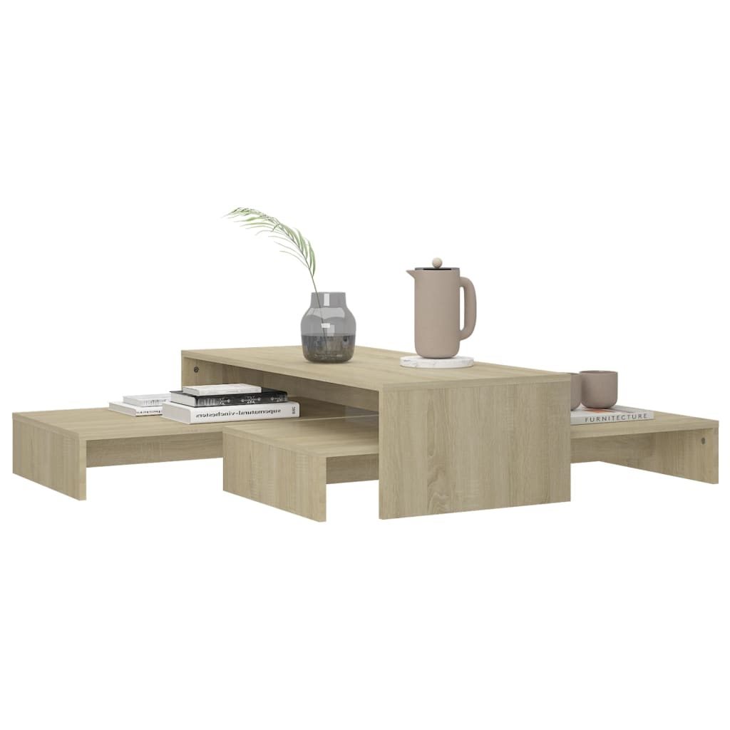 Sohvapöytäsarja Sonoma-tammi 100x100x26,5 cm lastulevy - Sisustajankoti.fi