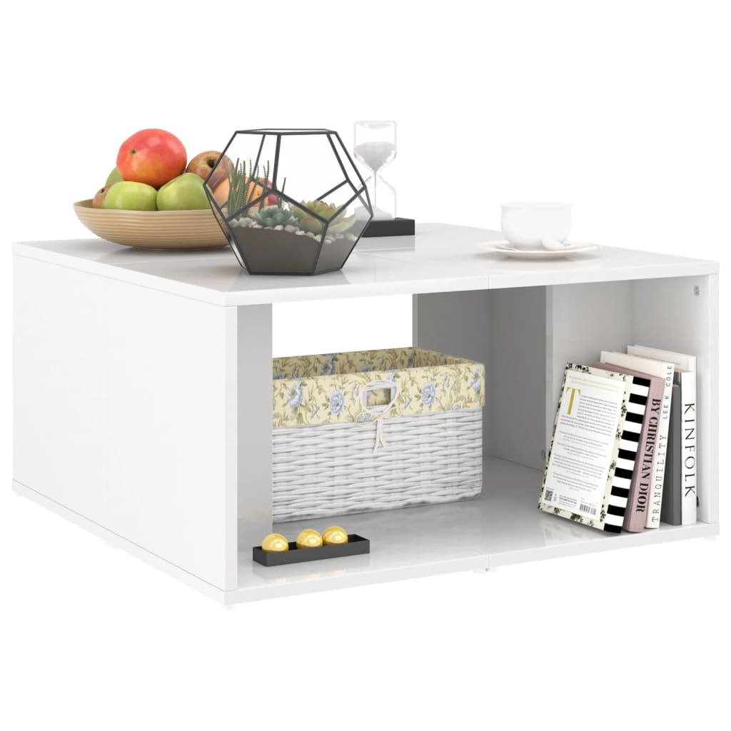 Sohvapöydät 4 kpl korkeakiilto valkoinen 33x33x33 cm lastulevy - Sisustajankoti.fi