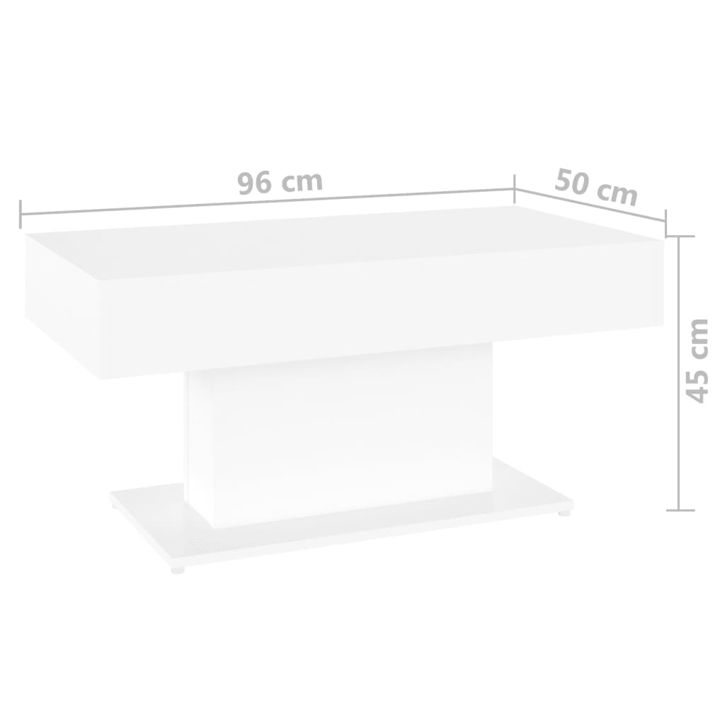 Sohvapöytä valkoinen 96x50x45 cm lastulevy - Sisustajankoti.fi