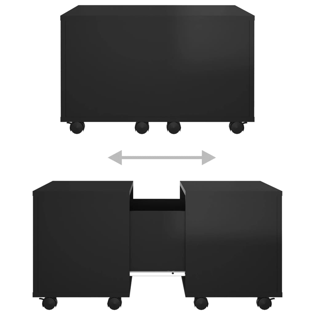 Sohvapöytä korkeakiilto musta 60x60x38 cm lastulevy - Sisustajankoti.fi