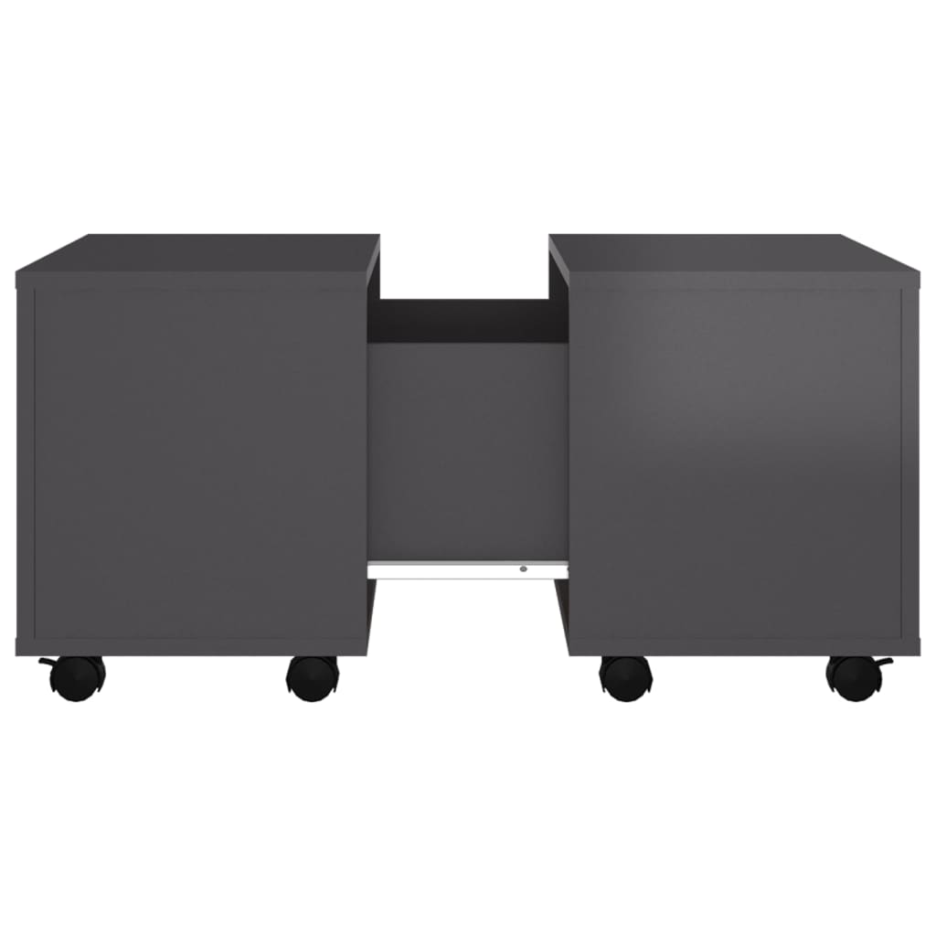 Sohvapöytä korkeakiilto harmaa 60x60x38 cm lastulevy - Sisustajankoti.fi