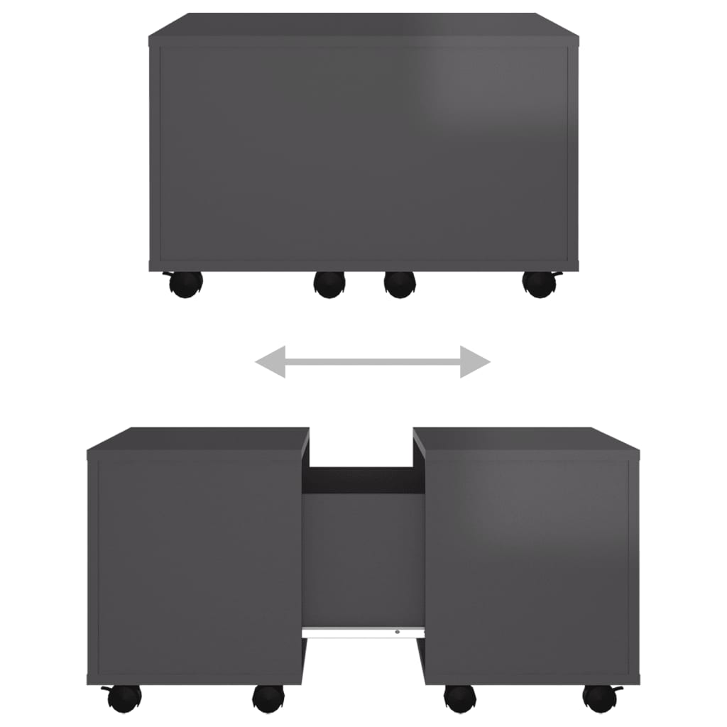 Sohvapöytä korkeakiilto harmaa 60x60x38 cm lastulevy - Sisustajankoti.fi
