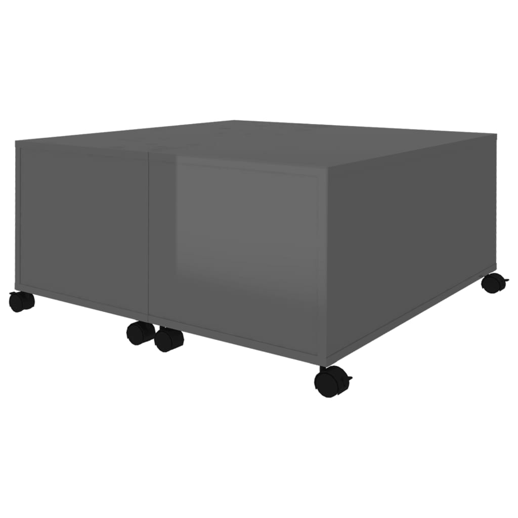 Sohvapöytä korkeakiilto harmaa 75x75x38 cm lastulevy - Sisustajankoti.fi