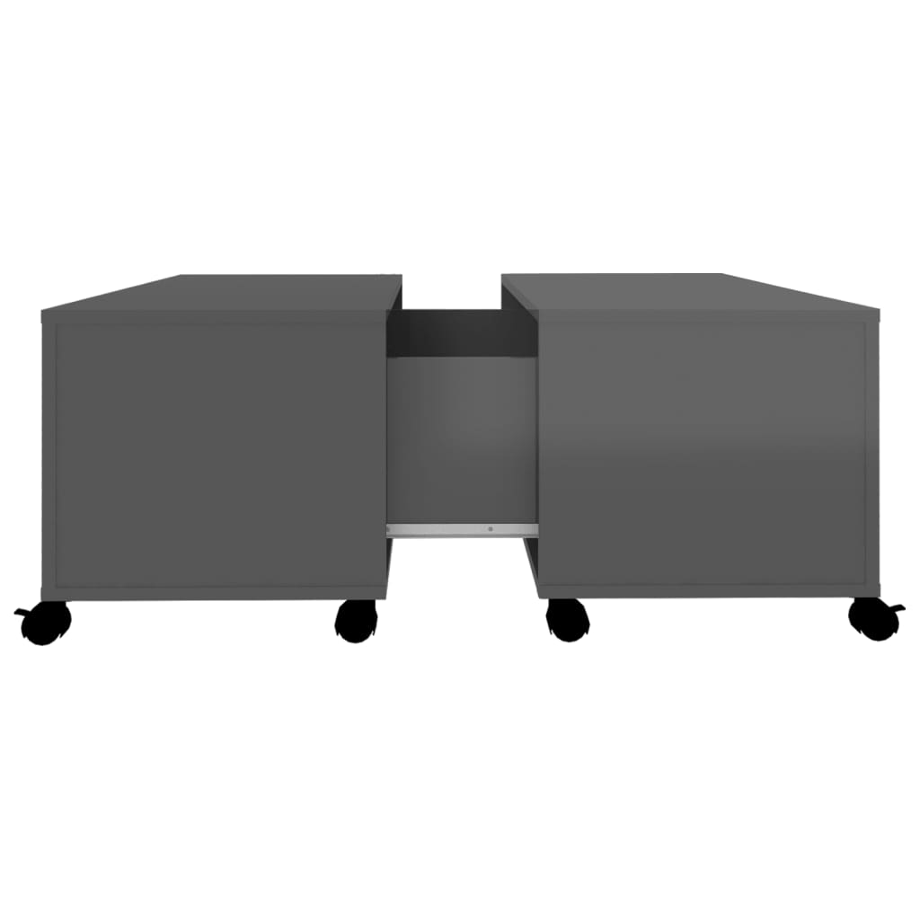 Sohvapöytä korkeakiilto harmaa 75x75x38 cm lastulevy - Sisustajankoti.fi
