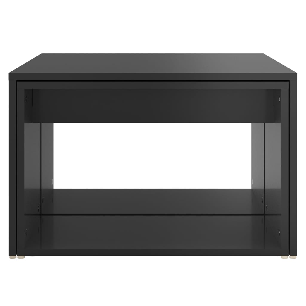 3-osainen sohvapöytäsarja korkeakiilto musta 60x60x30 cm - Sisustajankoti.fi
