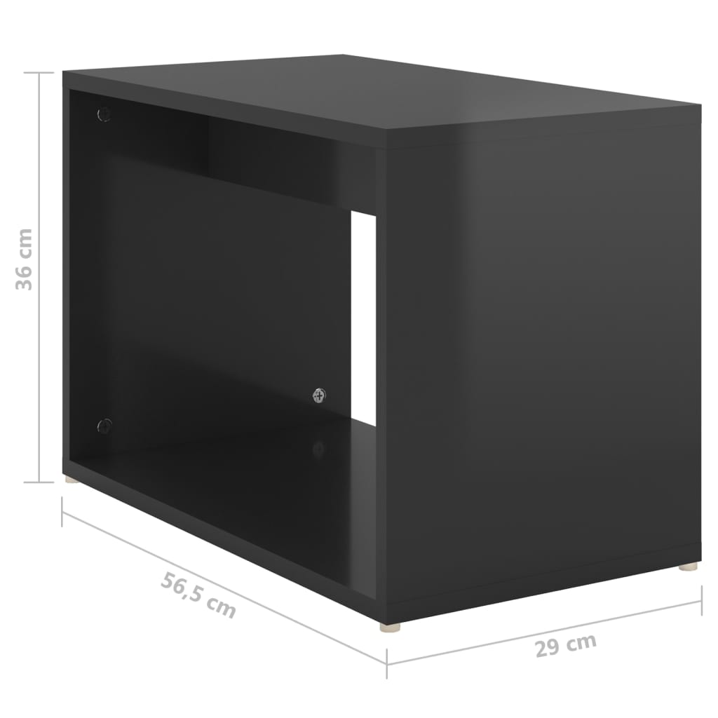 3-osainen sohvapöytäsarja korkeakiilto musta 60x60x30 cm - Sisustajankoti.fi