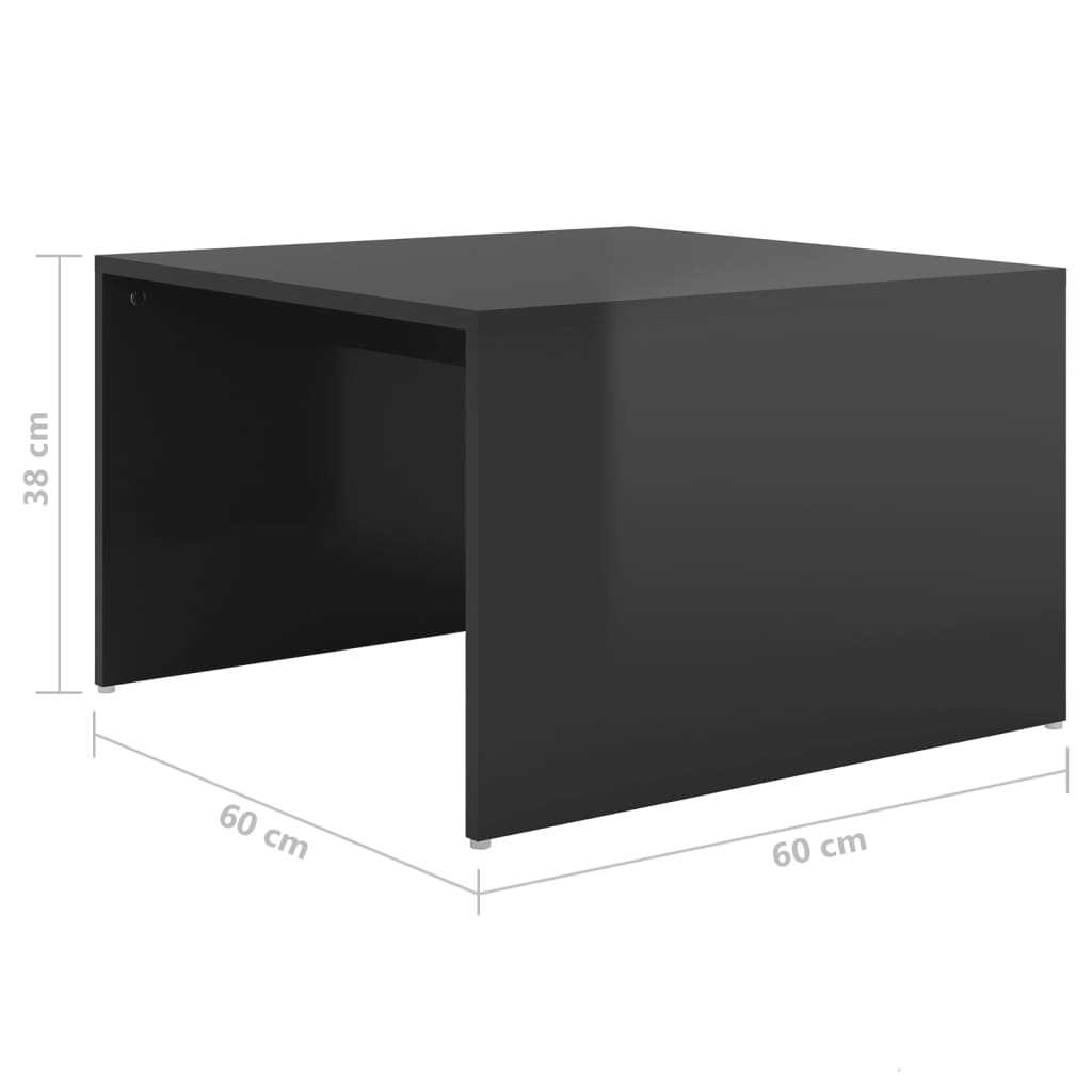 3-osainen sohvapöytäsarja korkeakiilto musta 60x60x30 cm - Sisustajankoti.fi