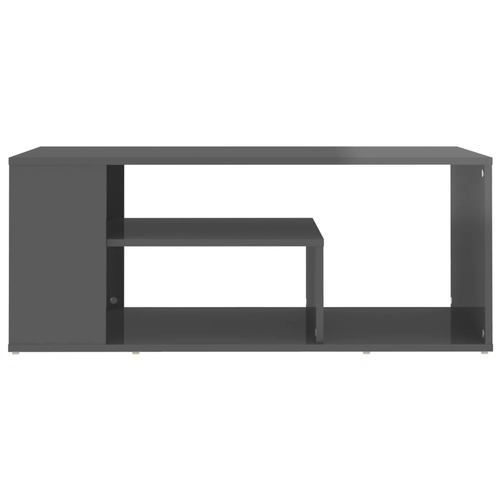 Sohvapöytä korkeakiilto harmaa 100x50x40 cm lastulevy - Sisustajankoti.fi