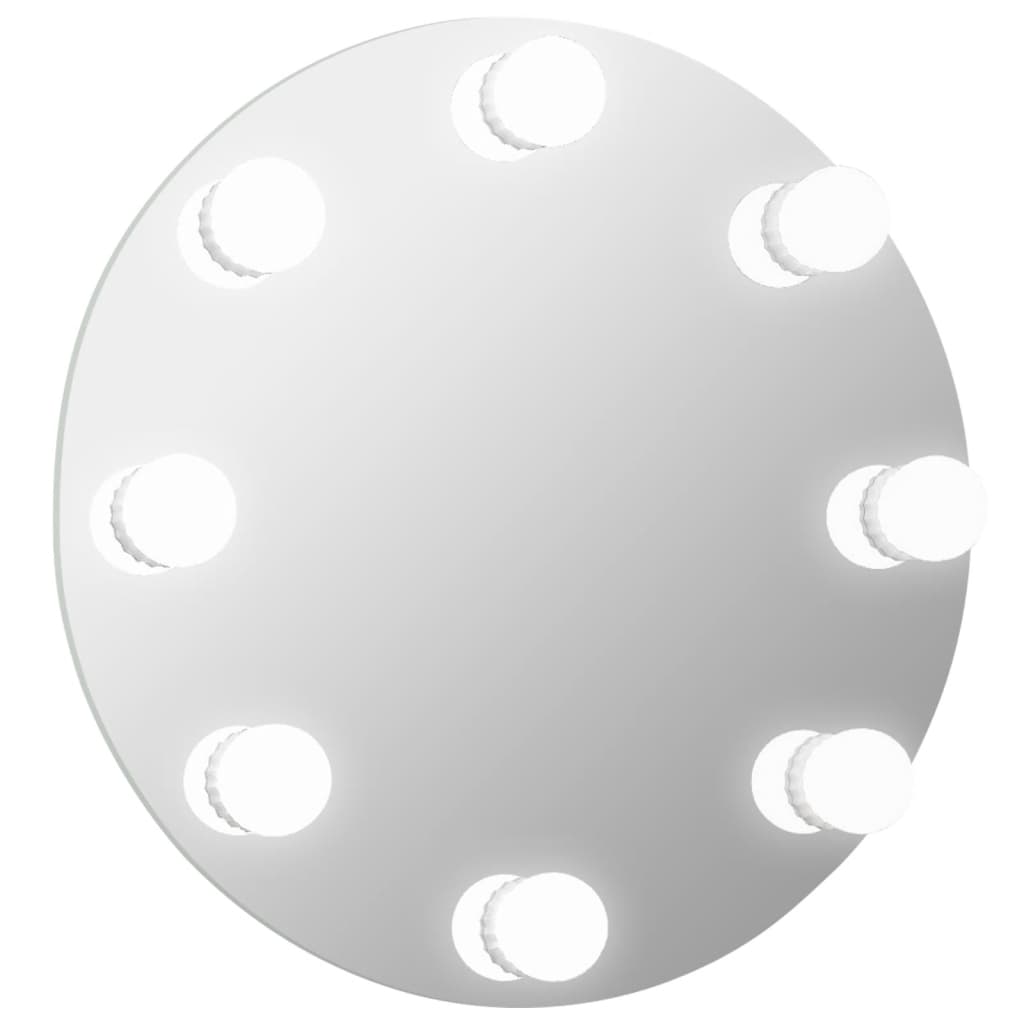 Seinäpeili kehyksetön LED-valoilla pyöreä lasi - Sisustajankoti.fi