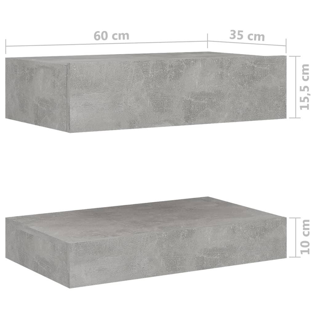 Yöpöytä betoninharmaa 60x35 cm - Sisustajankoti.fi
