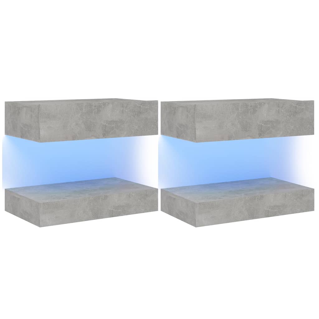 Yöpöydät 2kp betoninharmaa 60x35 cm - Sisustajankoti.fi
