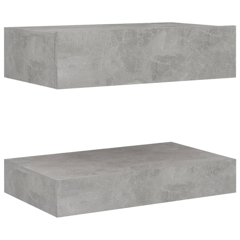 Yöpöydät 2kp betoninharmaa 60x35 cm - Sisustajankoti.fi