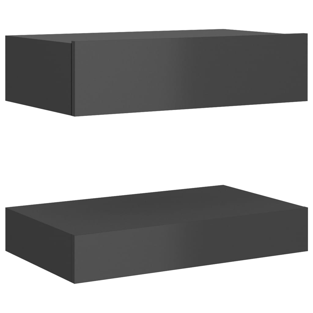 Yöpöytä korkeakiilto harmaa 60x35 cm - Sisustajankoti.fi