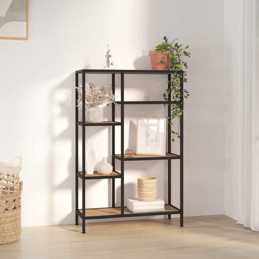 Kirjahylly 80x30x120 cm teräs ja tekninen puu - Sisustajankoti.fi