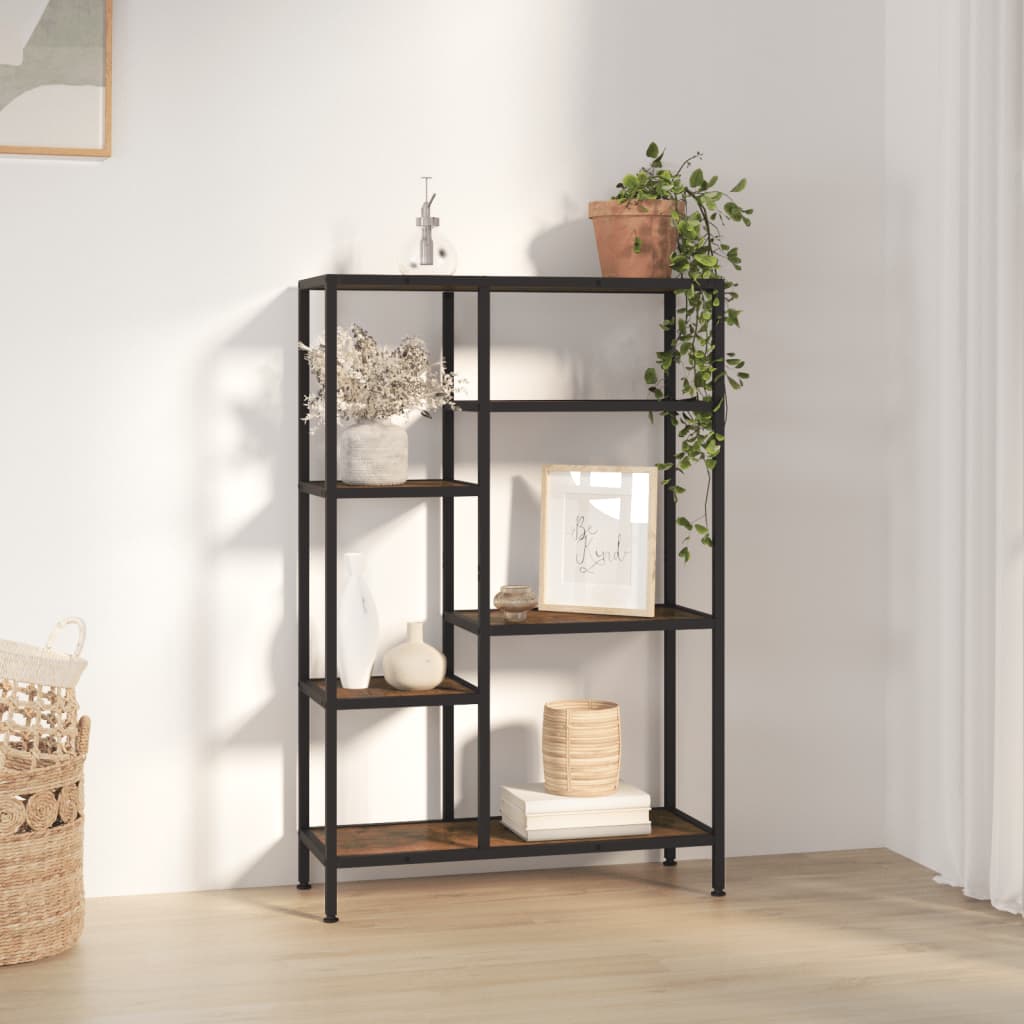 Kirjahylly 80x30x120 cm teräs ja tekninen puu - Sisustajankoti.fi