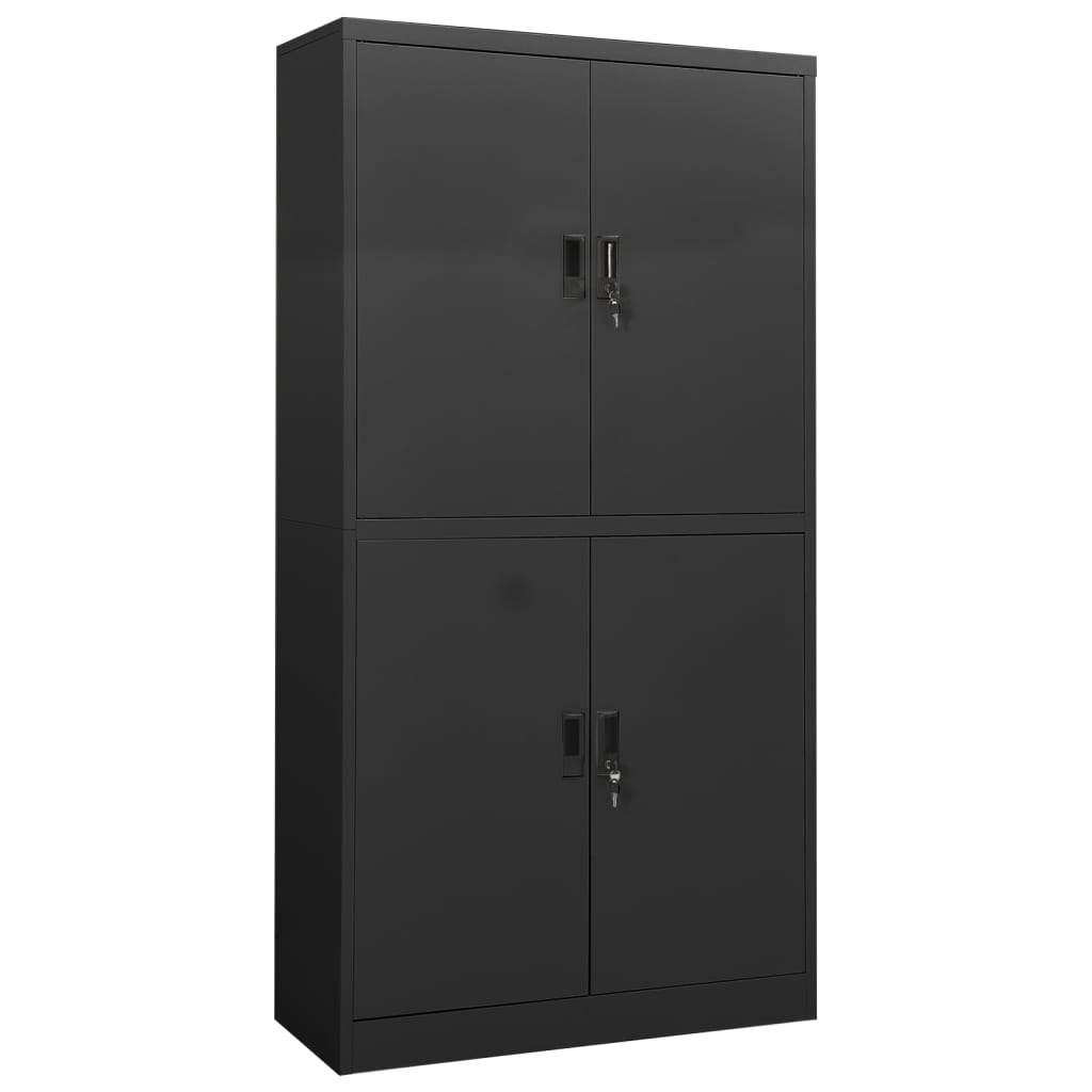 Toimistokaappi antrasiitti 90x40x180 cm teräs - Sisustajankoti.fi