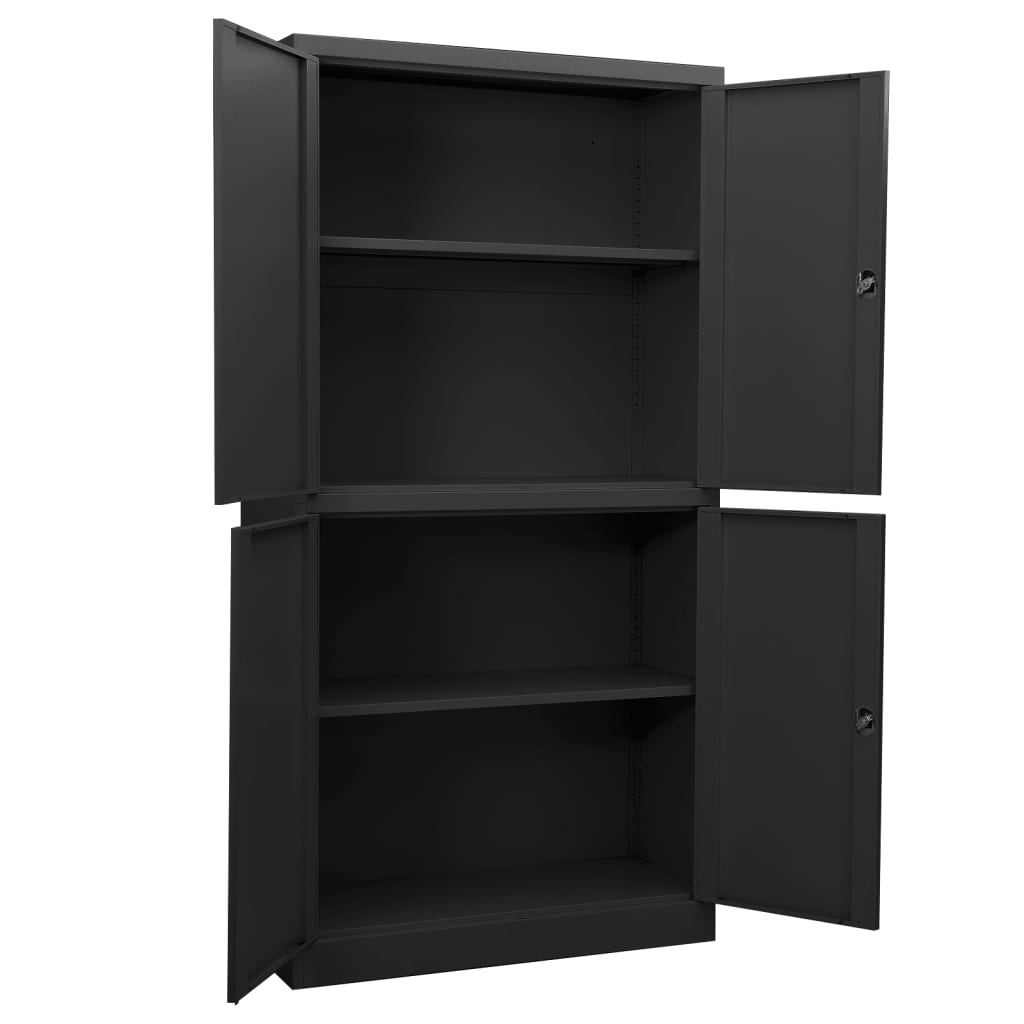 Toimistokaappi antrasiitti 90x40x180 cm teräs - Sisustajankoti.fi