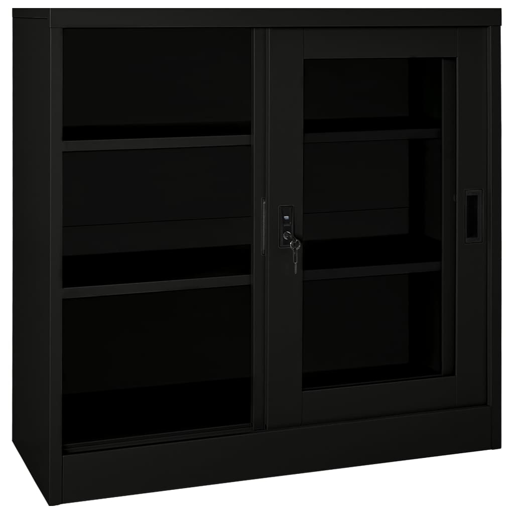 Liukuovikaappi musta 90x40x90 cm teräs - Sisustajankoti.fi