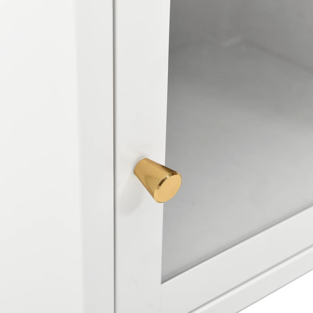 Yöpöytä valkoinen 40x30x54,5 cm teräs ja lasi - Sisustajankoti.fi