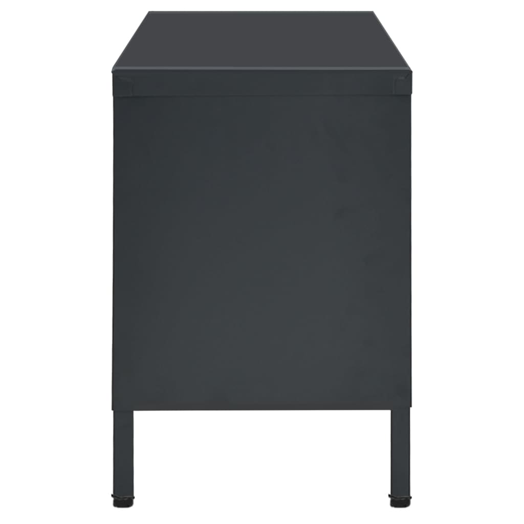 TV-taso antrasiitti 90x30x44 cm teräs ja lasi - Sisustajankoti.fi