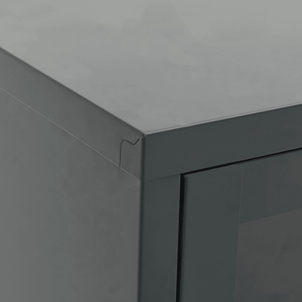TV-taso antrasiitti 105x35x52 cm teräs ja lasi - Sisustajankoti.fi