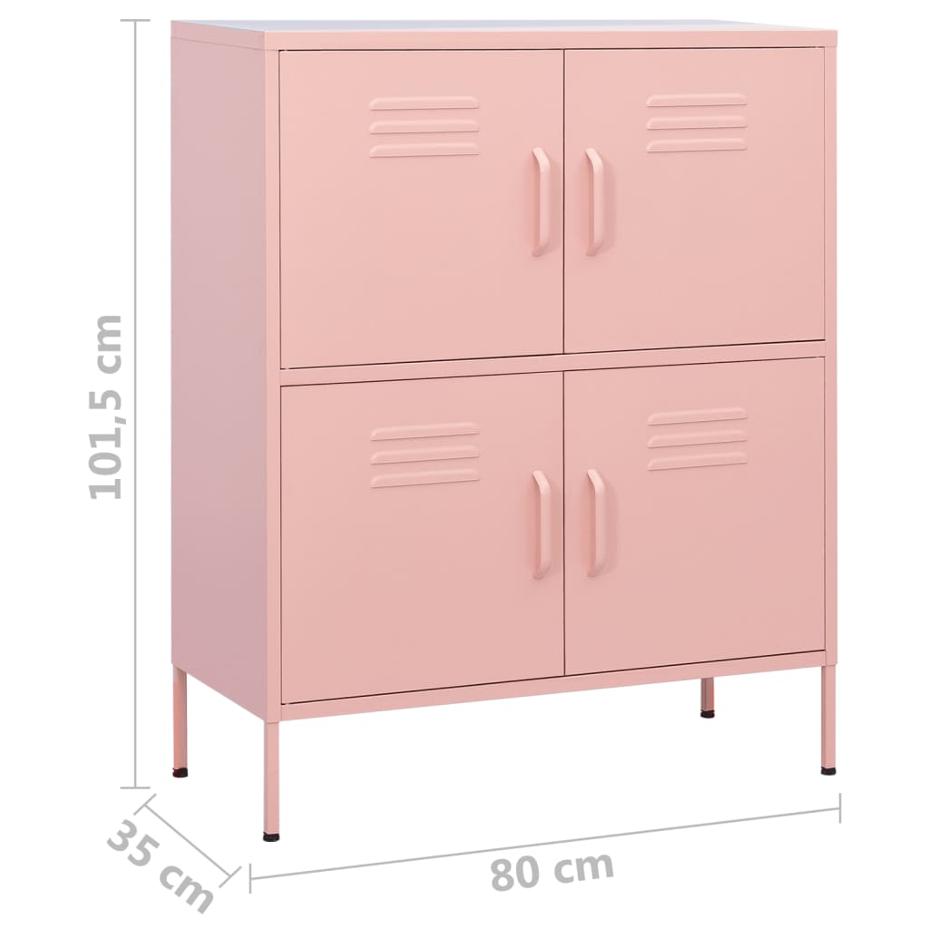 Varastokaappi pinkki 80x35x101,5 cm teräs - Sisustajankoti.fi