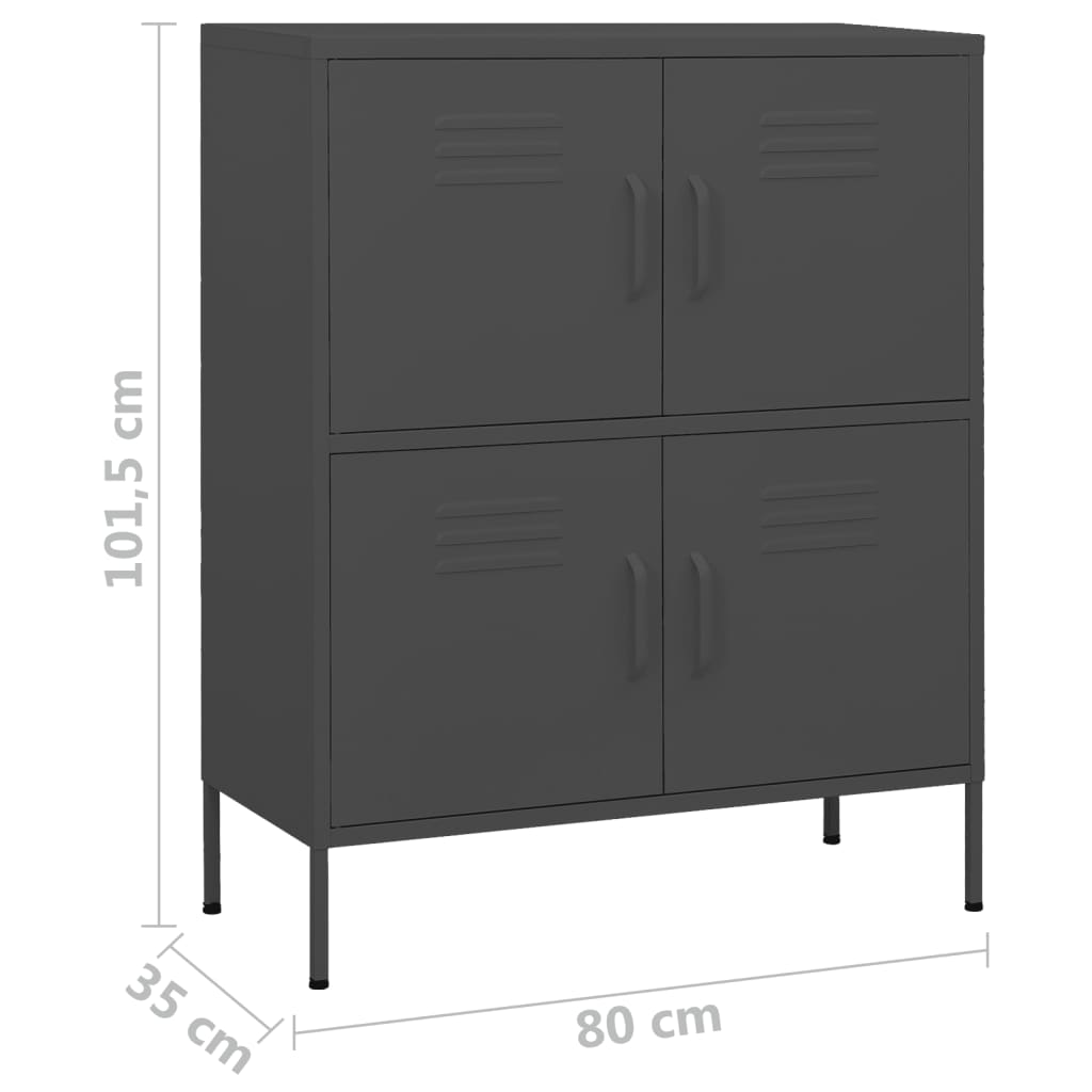 Varastokaappi antrasiitti 80x35x101,5 cm teräs - Sisustajankoti.fi