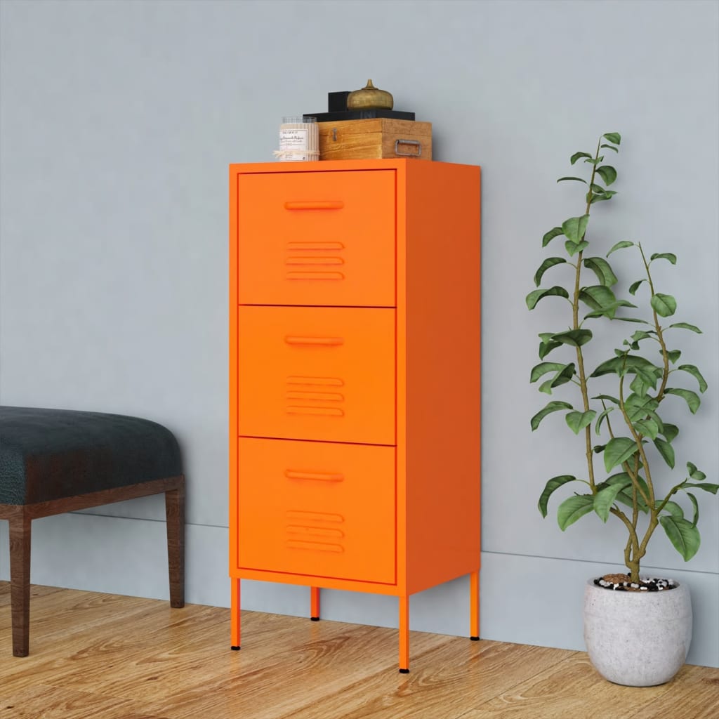 Varastokaappi oranssi 42,5x35x101,5 cm teräs - Sisustajankoti.fi