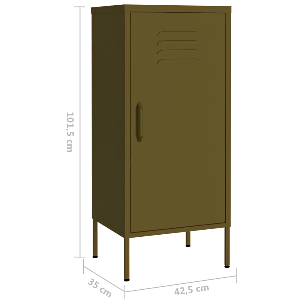 Varastokaappi oliivinvihreä 42,5x35x101,5 cm teräs - Sisustajankoti.fi