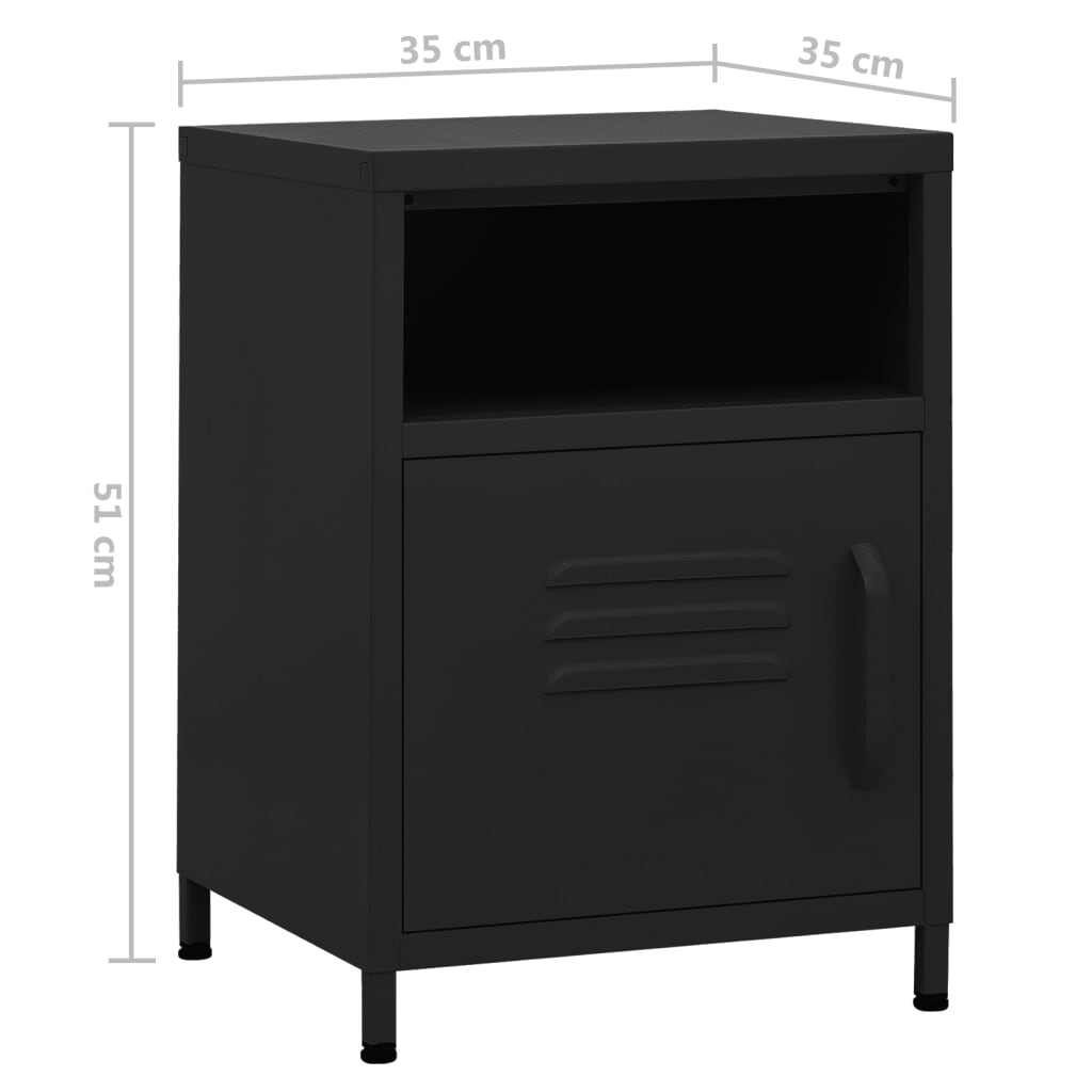 Yöpöytä musta 35x35x51 cm teräs - Sisustajankoti.fi
