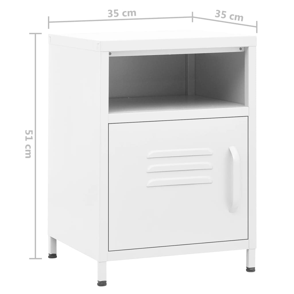 Yöpöytä valkoinen 35x35x51 cm teräs - Sisustajankoti.fi