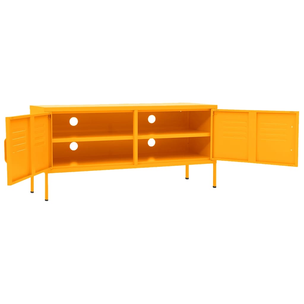 TV-taso sinapinkeltainen 105x35x50 cm teräs - Sisustajankoti.fi