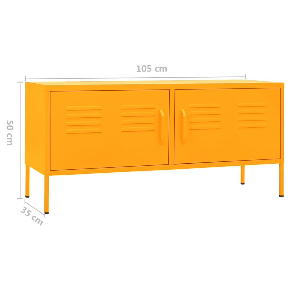TV-taso sinapinkeltainen 105x35x50 cm teräs - Sisustajankoti.fi