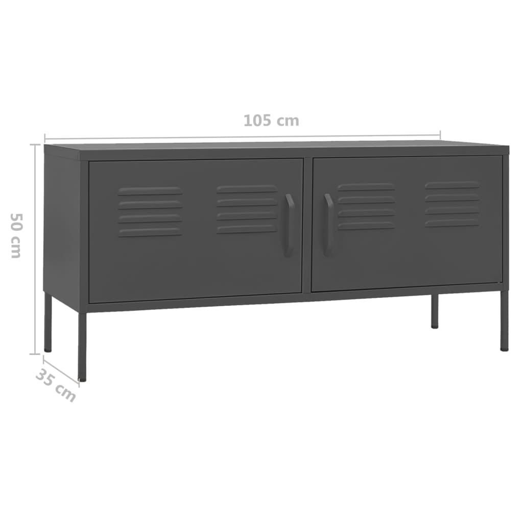 TV-taso antrasiitti 105x35x50 cm teräs - Sisustajankoti.fi
