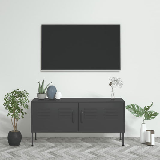 TV-taso antrasiitti 105x35x50 cm teräs - Sisustajankoti.fi