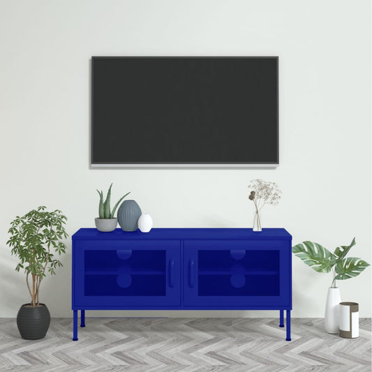 TV-taso laivastonsininen 105x35x50 cm teräs - Sisustajankoti.fi