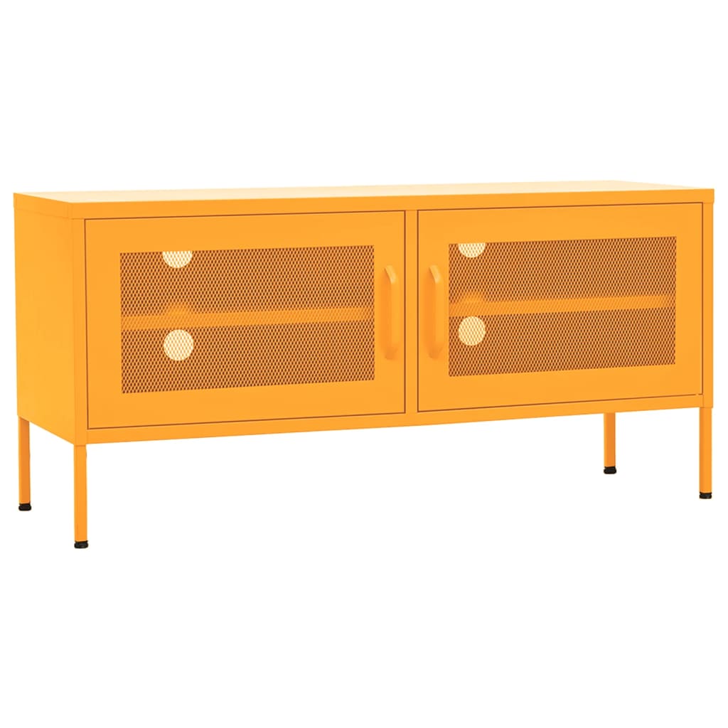 TV-taso sinapinkeltainen 105x35x50 cm teräs - Sisustajankoti.fi