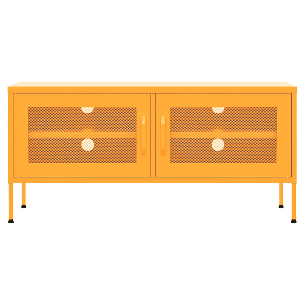 TV-taso sinapinkeltainen 105x35x50 cm teräs - Sisustajankoti.fi