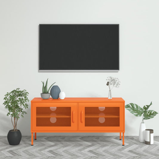 TV-taso oranssi 105x35x50 cm teräs - Sisustajankoti.fi