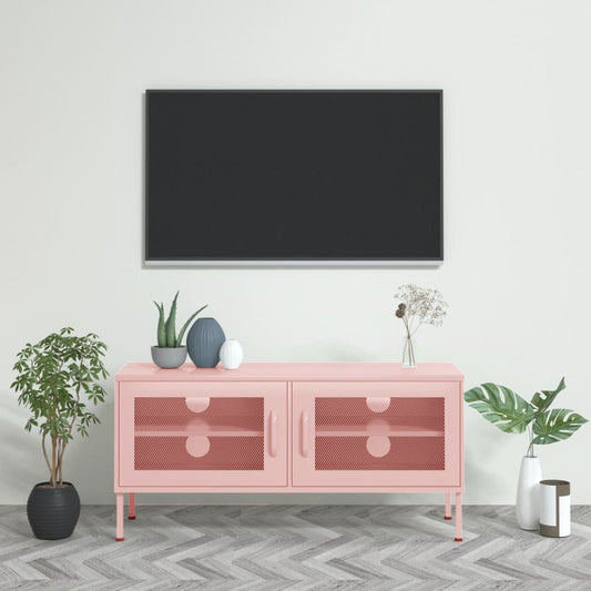 TV-taso pinkki 105x35x50 cm teräs - Sisustajankoti.fi