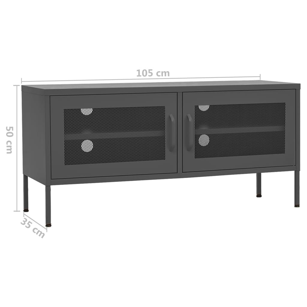 TV-taso antrasiitti 105x35x50 cm teräs - Sisustajankoti.fi