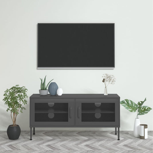 TV-taso antrasiitti 105x35x50 cm teräs - Sisustajankoti.fi