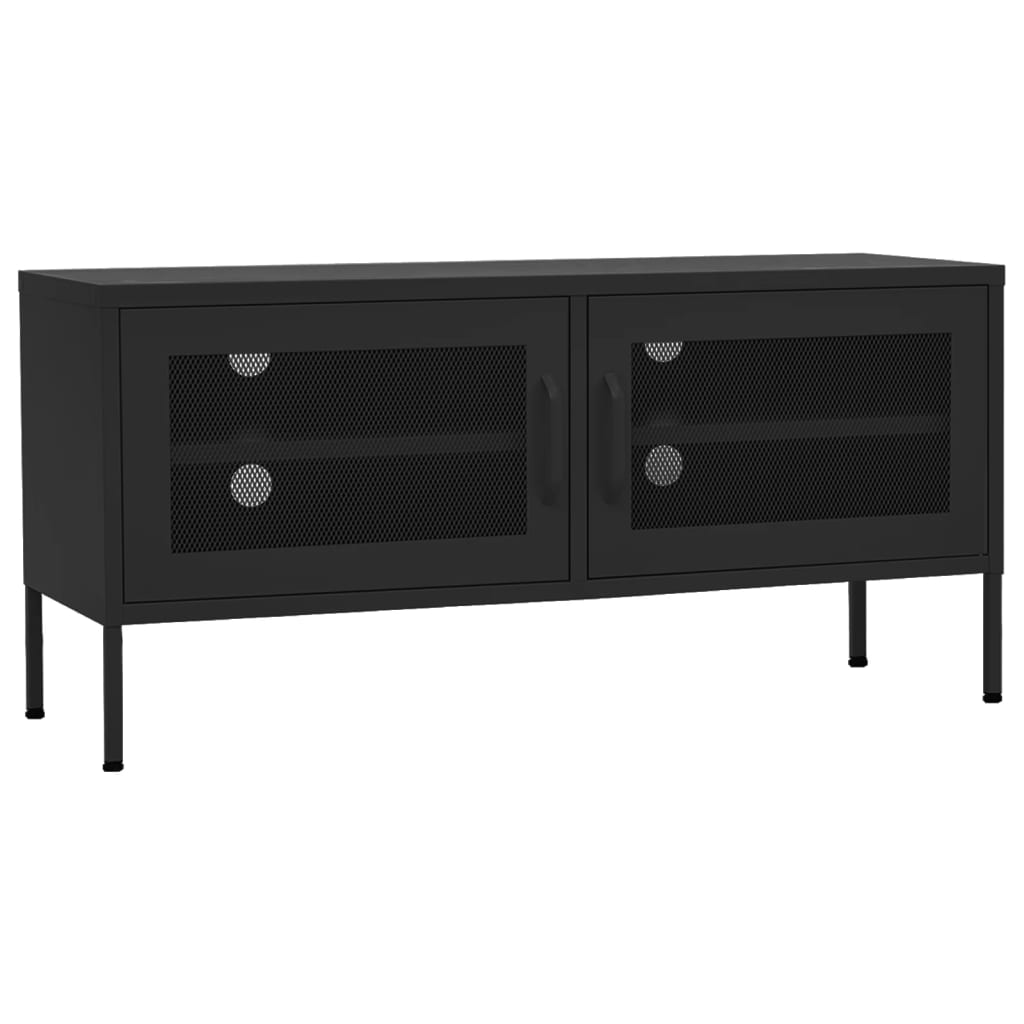 TV-taso musta 105x35x50 cm teräs - Sisustajankoti.fi