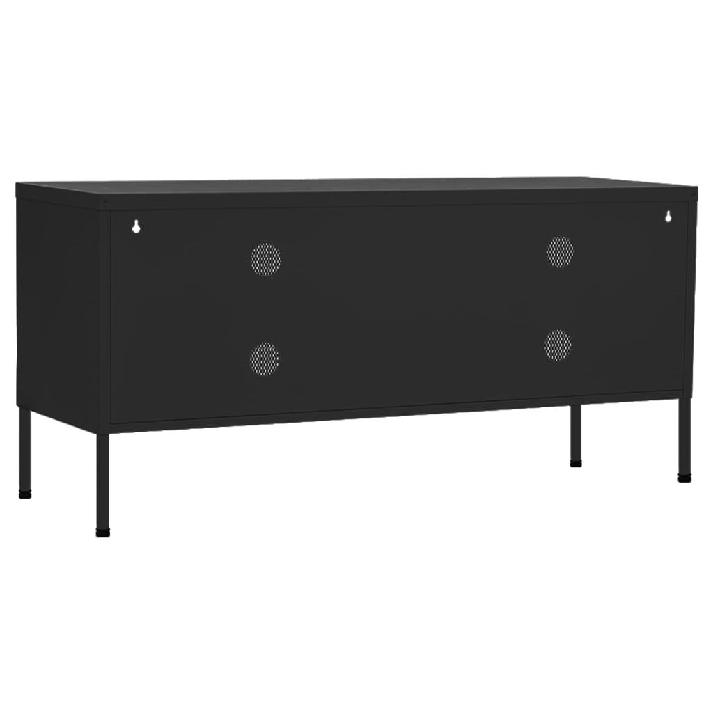 TV-taso musta 105x35x50 cm teräs - Sisustajankoti.fi