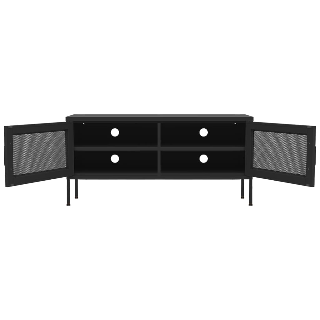 TV-taso musta 105x35x50 cm teräs - Sisustajankoti.fi