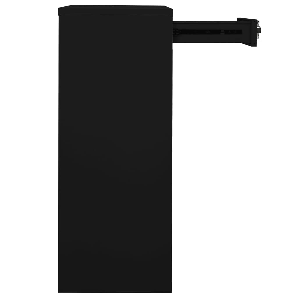 Toimistokaappi musta 90x40x102 cm teräs - Sisustajankoti.fi